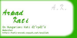 arpad kati business card